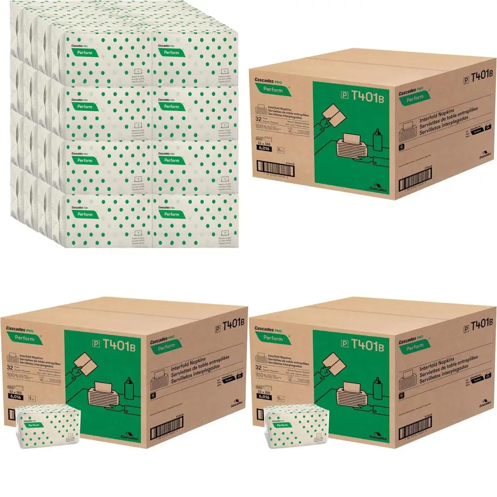 

Recycled 1-Ply Napkins, 6.5 x 4.25, Natural, 188 Sheets, 32 Packs per Case