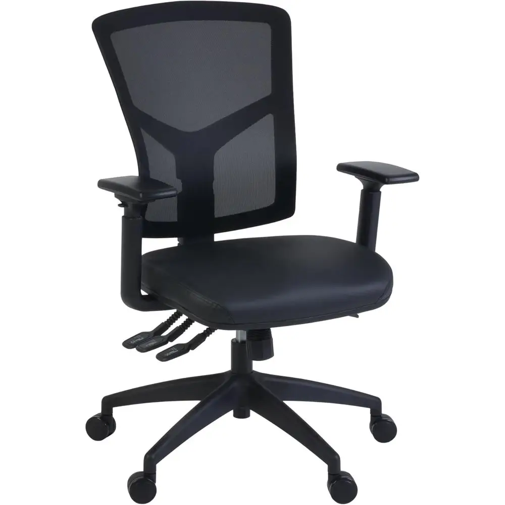 Ergonomic Mesh High-Back Multifunction 3-Paddle Task Chair with Arms - Black