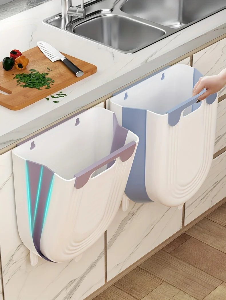 

Портативная складная мусорная корзина современного простого прямоугольного дизайна с крючком