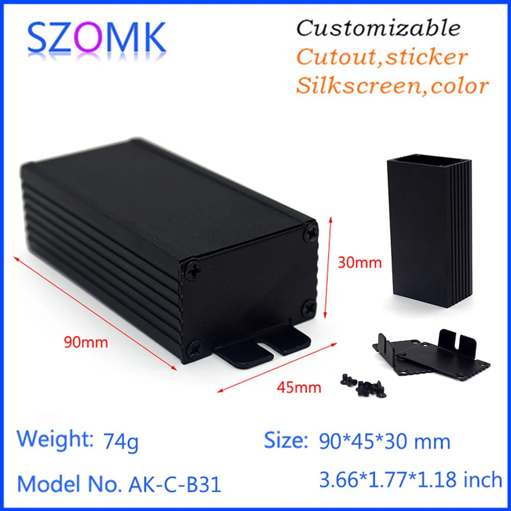 Top Sales Aluminium Extrusion Box (10Pcs) 30*45*90mm Instrument Housing Case Control Box Electrical Junction Box