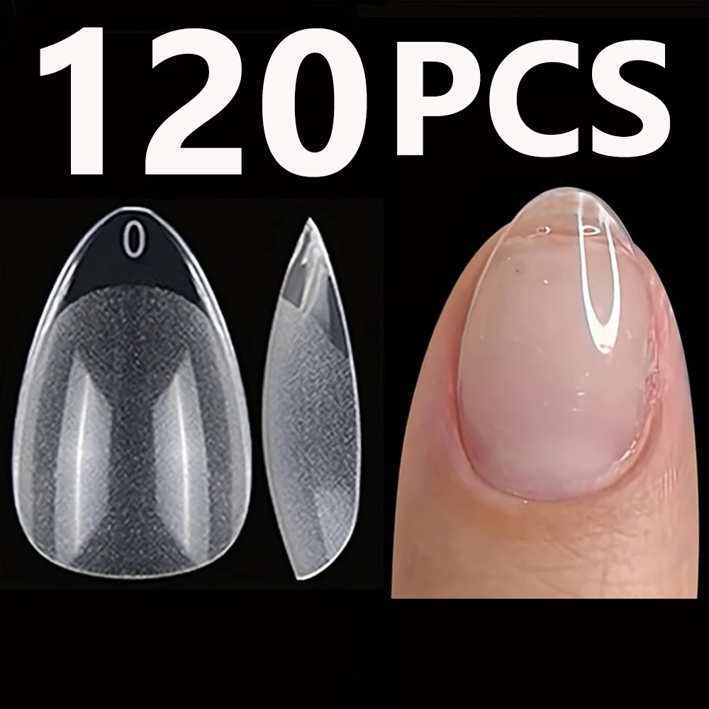 120 Stück kurze, mandelförmige, halbmattierte Kunstnägel – perfekt für Nageldesign und Nagelverlängerungen im Salon, ideal für Dates und den Alltag – Detail 22