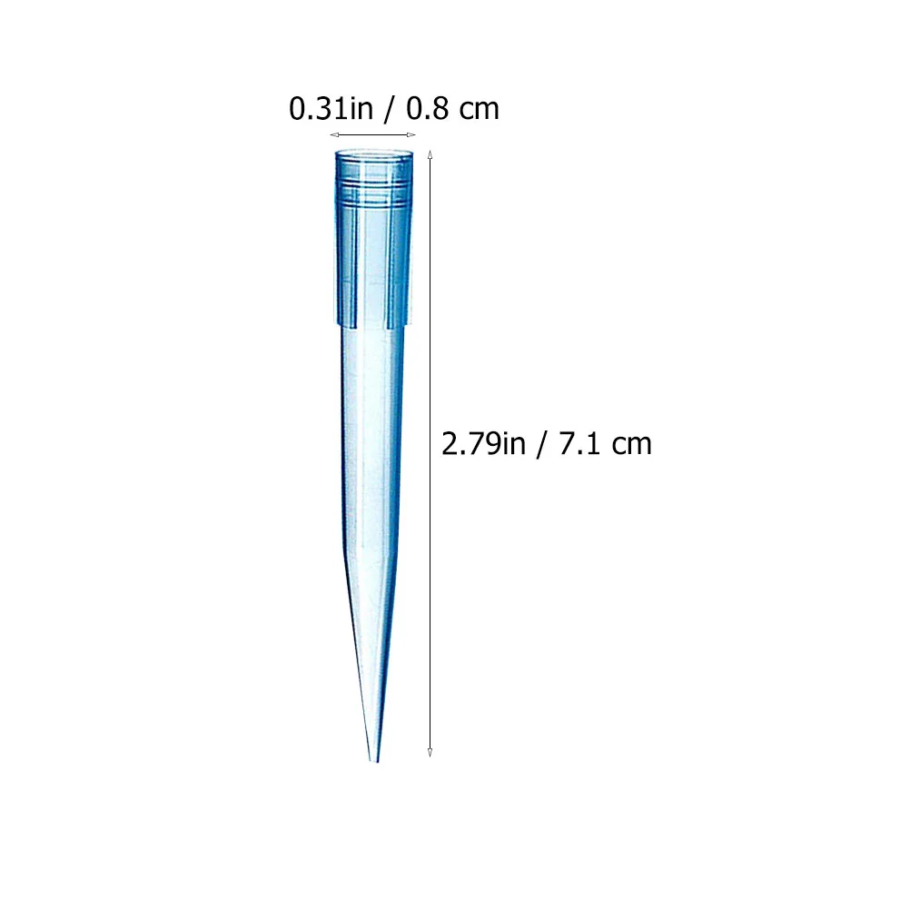 500 Pcs Pipette Pipetting Sucker Pipettor Tip Laboratory Supplies Liquid Scientific Tips Blue Clear Plastic