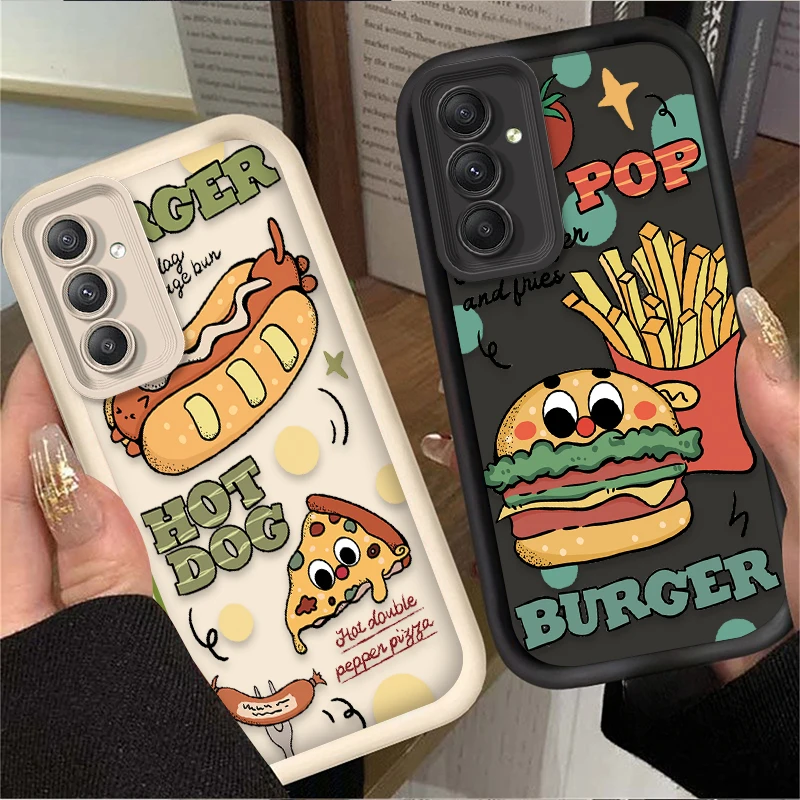 Soft Back Case for Samsung Galaxy A35 A55 A15 A25 A16 A06 A05 A05S A24 A13 A23 A12 A22 A32 A52 A71 A51 4G Funny Hamburger Cover