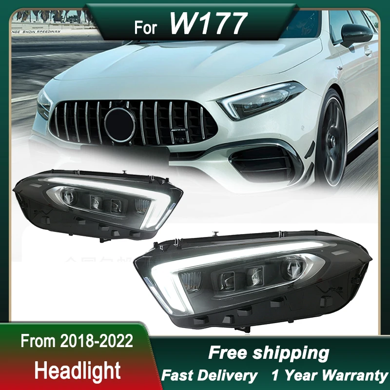 Car Headlights For Mercedes Benz A CLASS W177 2018-2023 new style led DRL Dynamic Signal Lamp Head Lamp Front light Assembly