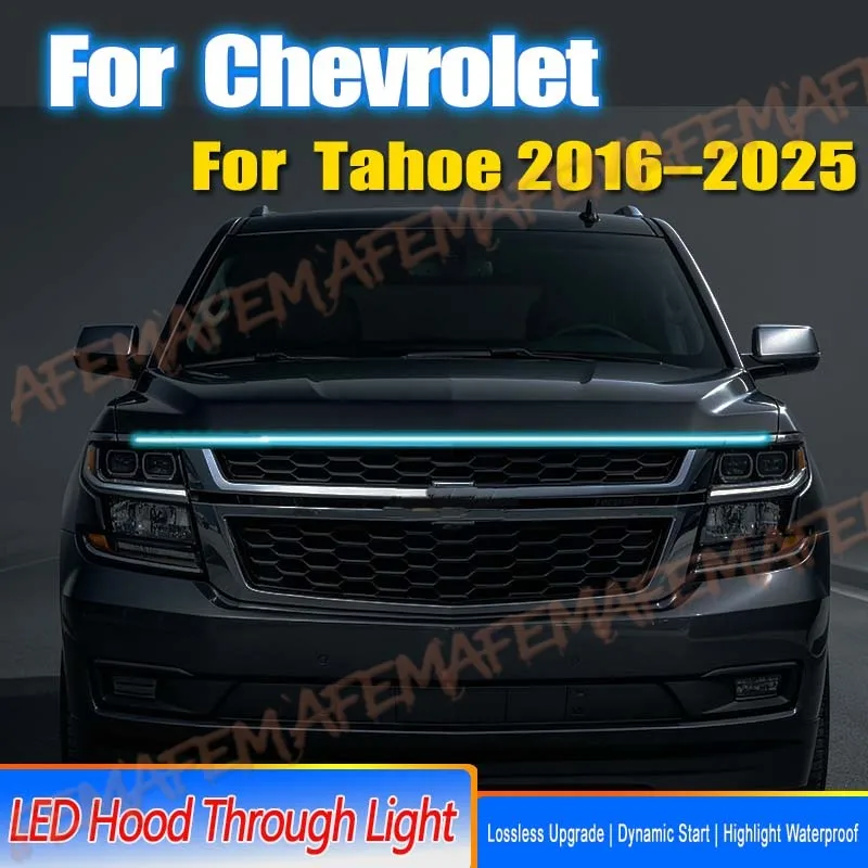 Scan Starting Led Car Hood Light Strip Decorative Lamp Flexible DRL For Chevrolet Tahoe Daytime Running Lights Headlight Strips