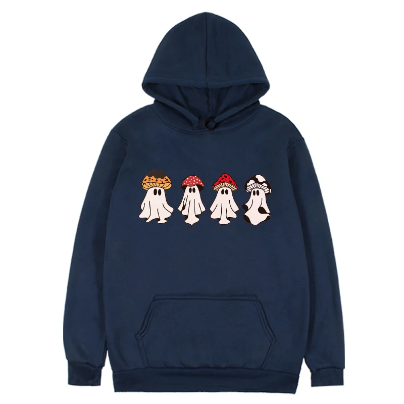 Ghost Hoodies Mushroom Funny Fall Sweatshirt Halloween Hoodies Women Halloween Spooky Season Winter Clothes m