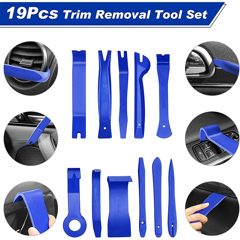 11Pcs Auto Trim Removal Tool Car Panel Door Audio Removal Tool Kit Auto Clip Pliers Fastener Remover Bag