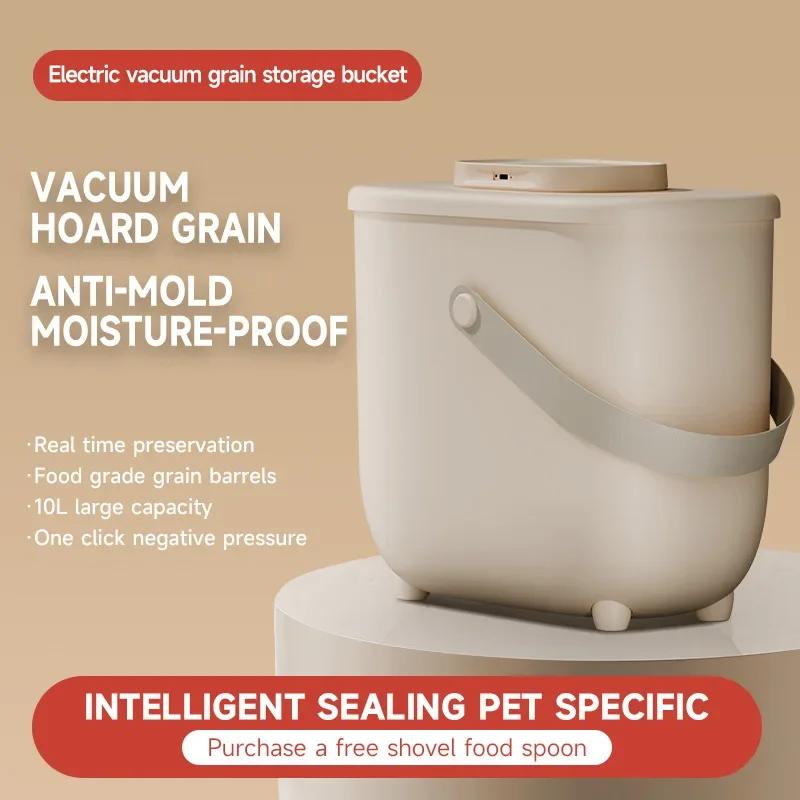 Vacuum Pet Food Storage Container Electric Negative Pressure Large Capacity Moisture Proof Insect Proof Sealed Bucket Cat Dog