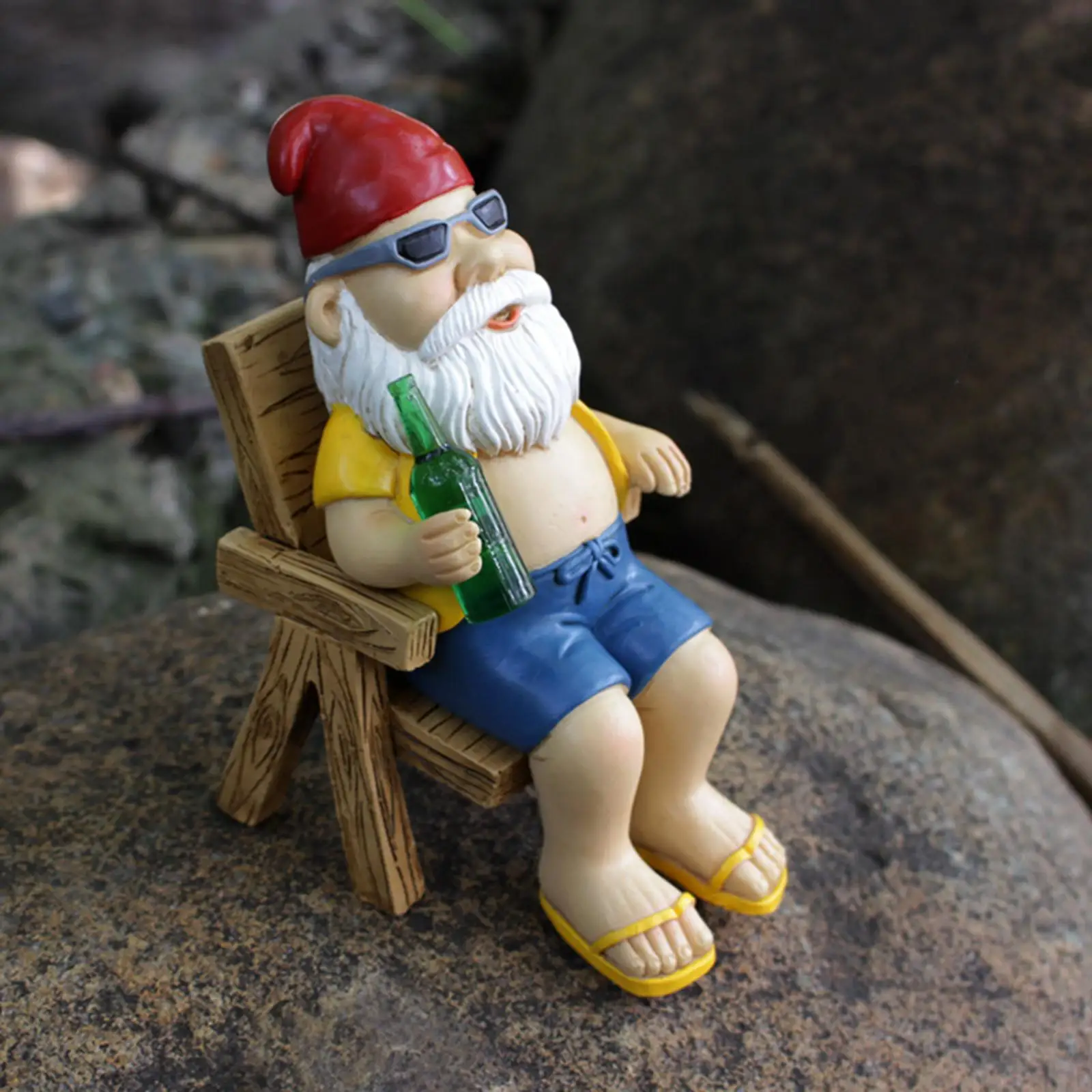 Garden Statue Garden Sculpture Dwarf on The Chair Home Decor Resin Statue Resin