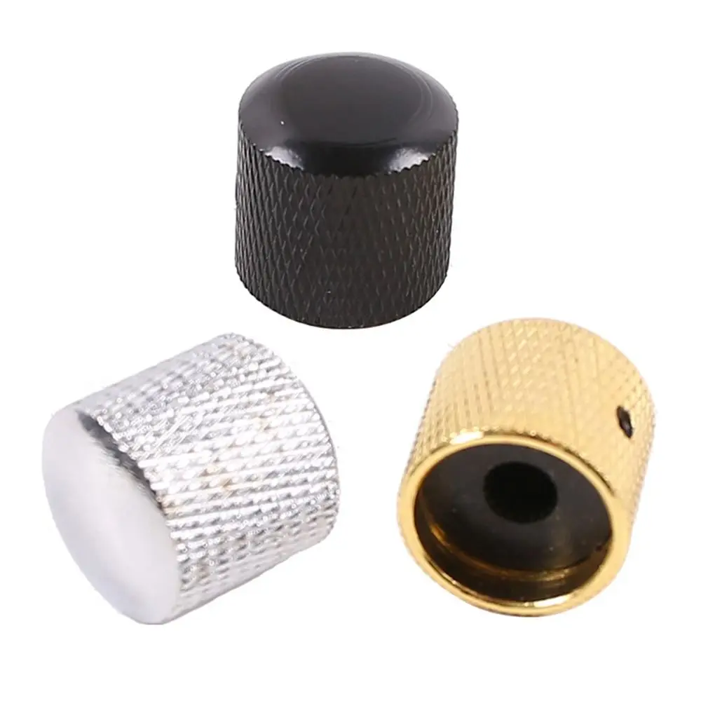 4PCS/Set Control Volume Electric Guitar Volume Knob Screws 18mm Diameter Metal Dome Knob 6mm Solid Shaft 360 Degree