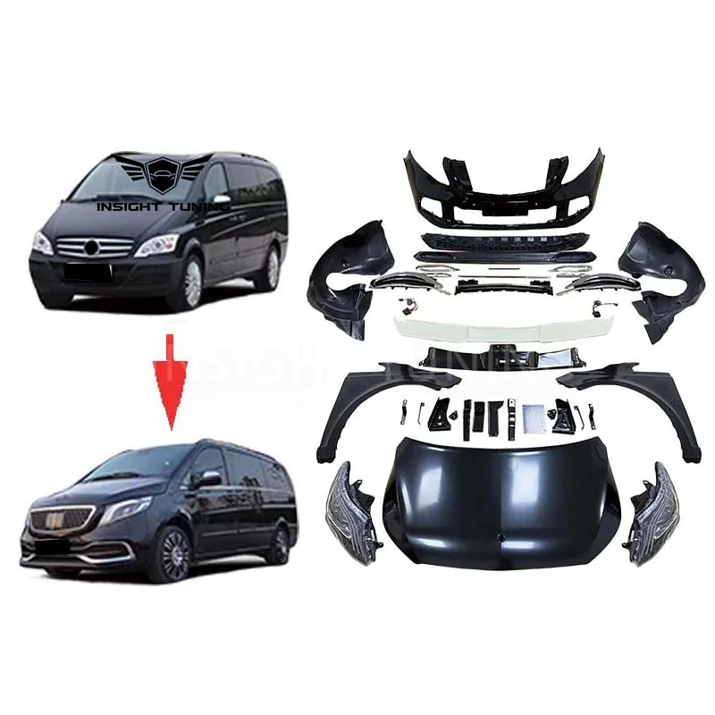 2006-2015 Old to New M Style Headlight Front Bumper Bodykit for Mercedes Benz Vito Viano W639 Body Kit