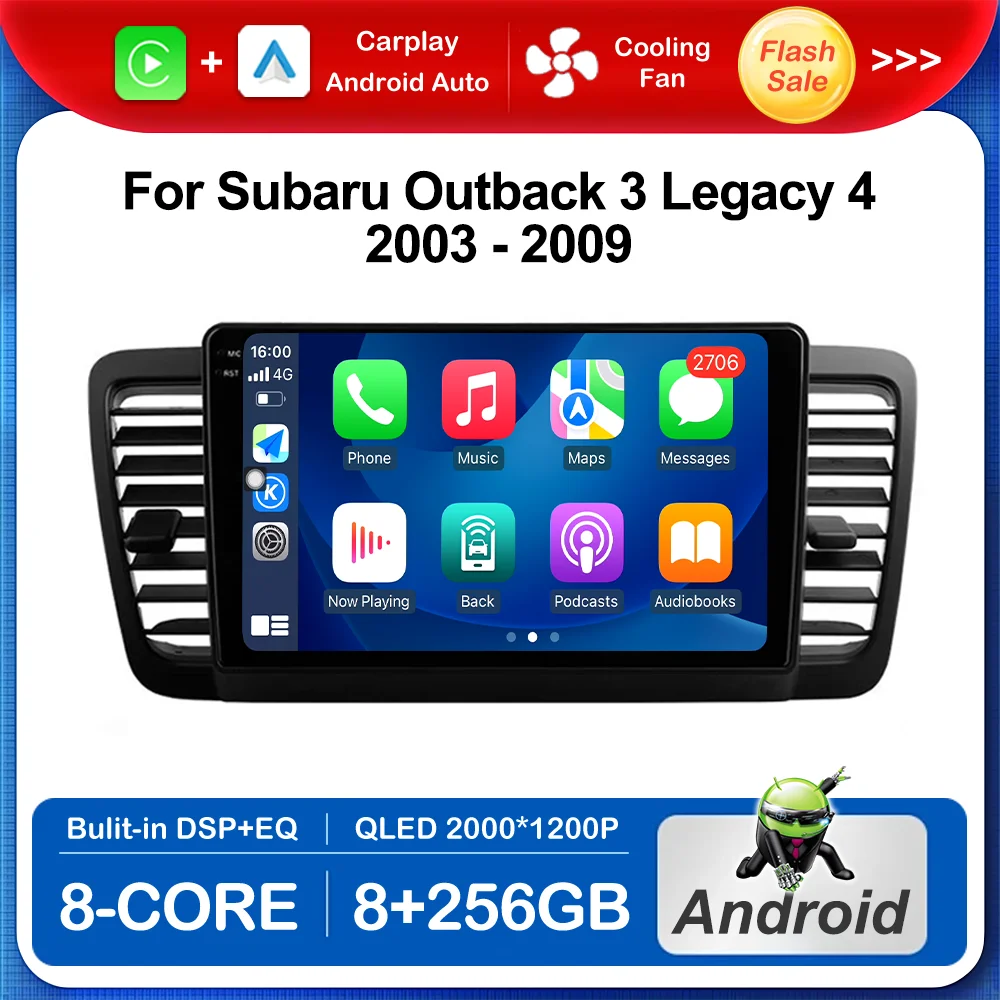 

9 '' Android OS HD Touch Screen GPS Navi Wireless Carplay for Subaru Outback 3 Legacy 4 2003 - 2009 Bluetooth 4G WiFi No 2 din