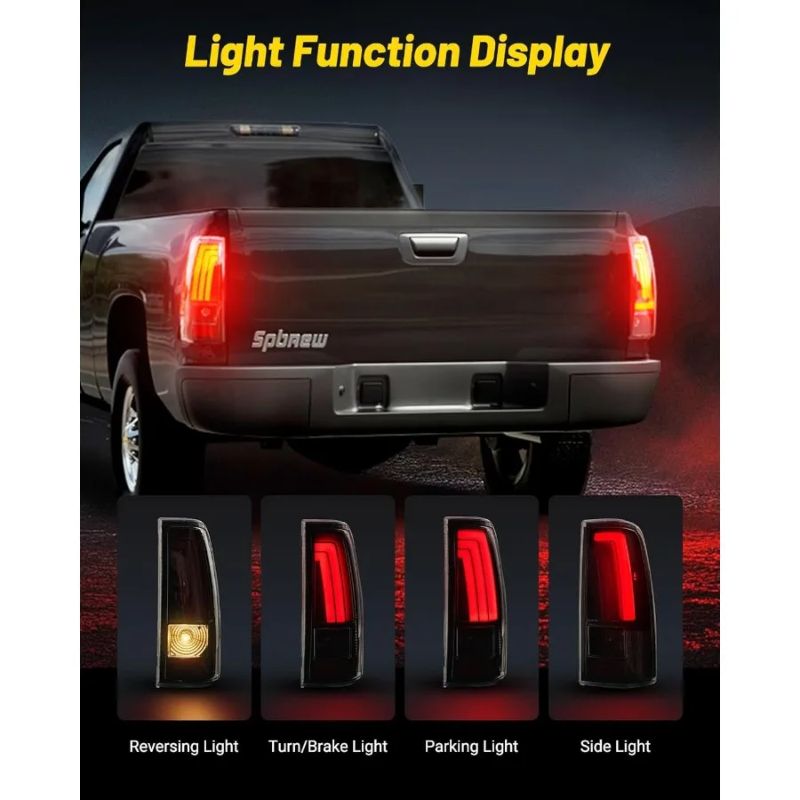 LED-achterlichten montage ontworpen voor 19992002 Chevy Silverado en 19992007 GMC Sierra Classic gerookte lens vrachtwagen achterlicht met