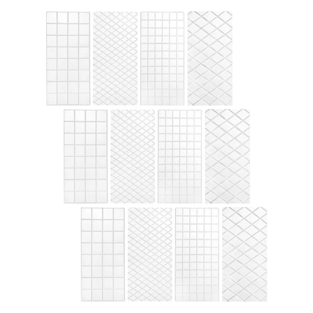 

12Pcs Fondant Impressions Mats Professional Grid Embossing Design for Cake Fondant Chocolate Decoration Reusable Baking Supplies