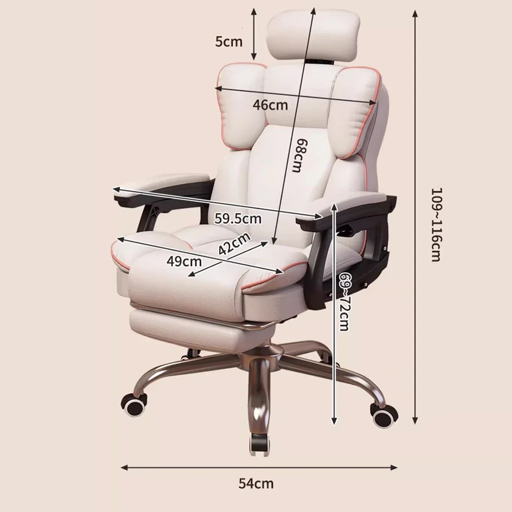 Cómoda silla De oficina ergonómica, cojín, reposabrazos, silla De juegos moderna De lujo, giratoria, Chaise De Gaming, muebles De oficina