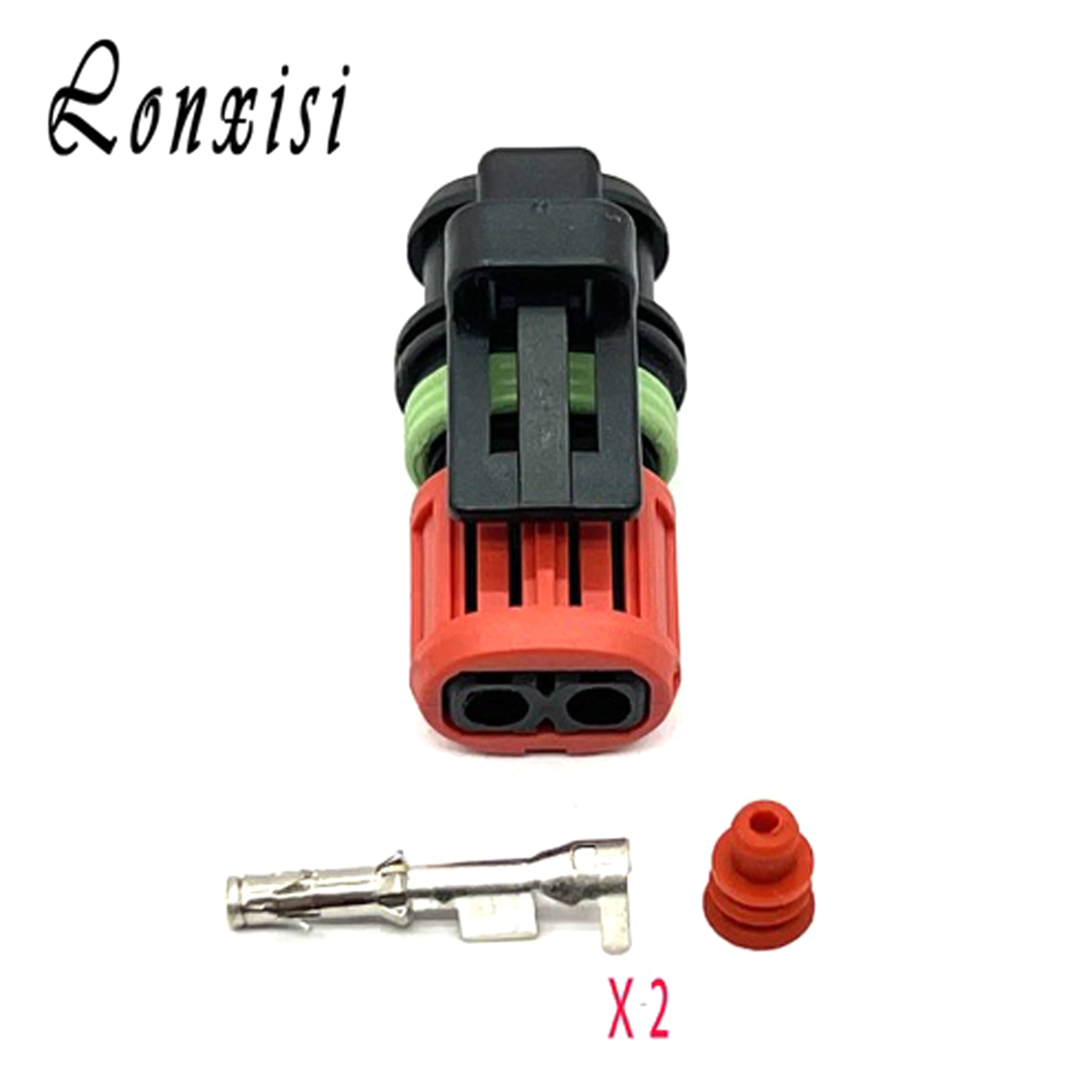 2 Pin Tyco 1337245-3 Electrical Waterproof Connectors For Volvo Excavator EC210 EC360 EC480 Lnjector