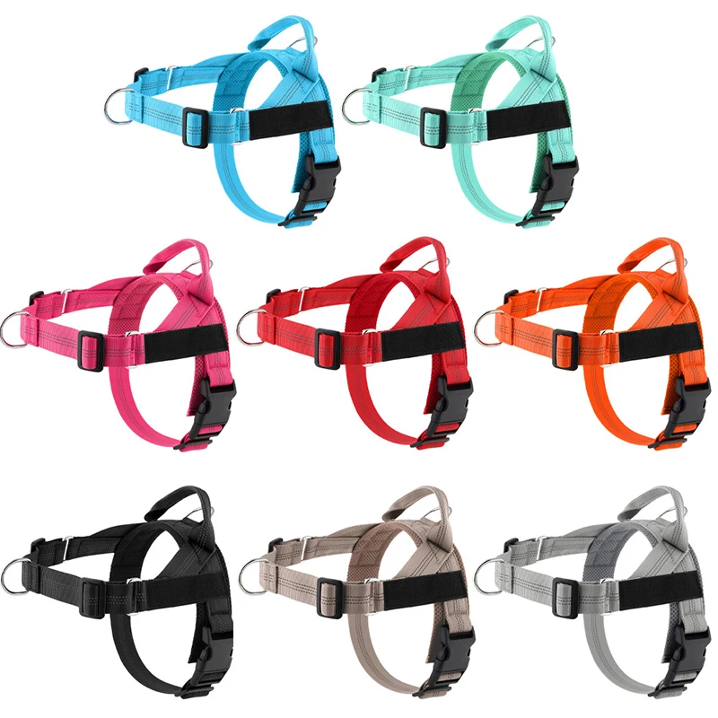 Coleira Peitoral Personalizada e Refletiva Anti-Puxão para Cães de Pequeno e Médio Porte, Lavável, Resistente a Explosões e Confortável._voghion.com