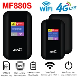 Portable Pocket 4G WiFi Router 150Mbps WiFi Router 2100mAh MiFi Modem with Sim Card Slot Wide Coverage for Outdoor Travel