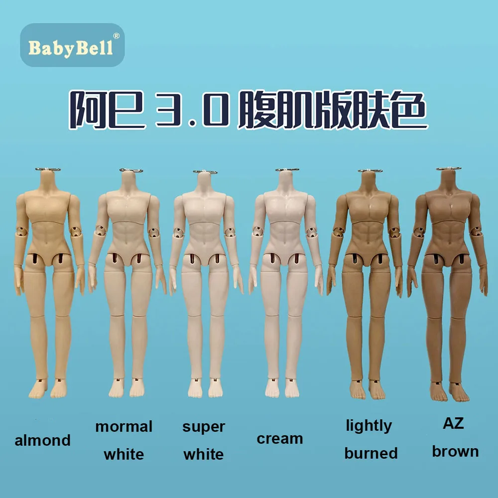14cm Asi 3.0 BJD Doll Body 1/12 Stomach Muscles Version Super Flexible Doll OB11 MJD Blind Box Replacement Body Fit GSC Heads