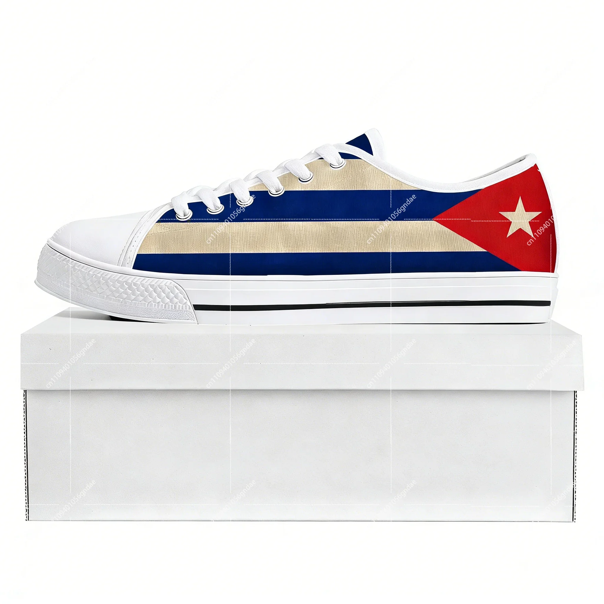 

Cuban Flag Low Top High Quality Sneakers Mens Womens Teenager Canvas Sneaker Cuba Casual Couple Shoes Custom Shoe White