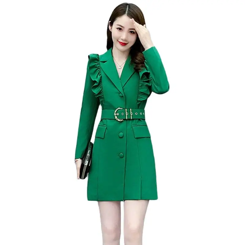 

Green Windbreaker Women's Spring And Autumn Clothes In 2023 New Chic Design, Fashionable Age-reducing And Slim Temperament Coat