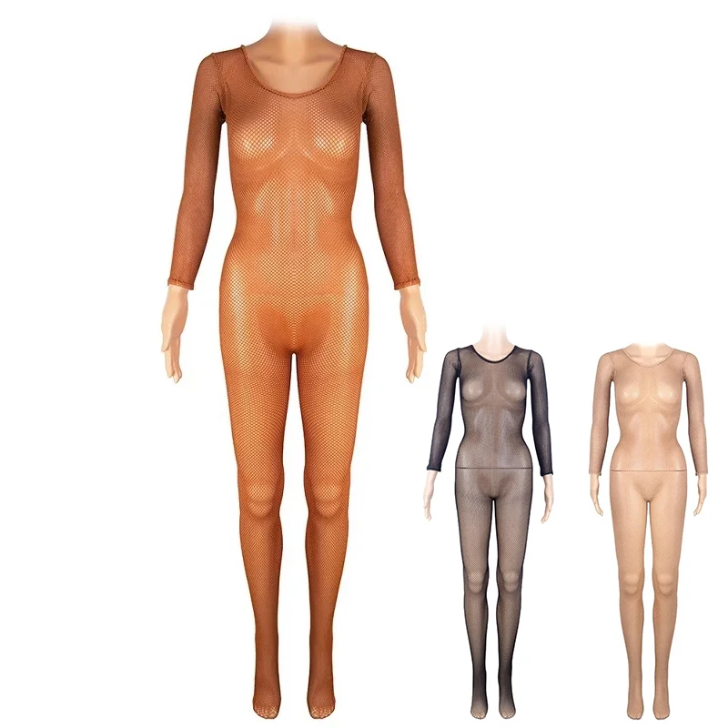 Woman Elastic Fishnet Latin Full Body Jumpsuits Professional Net Skinny Dance Hard Yarn Elastic Latin Stockings Pantyhose Tight