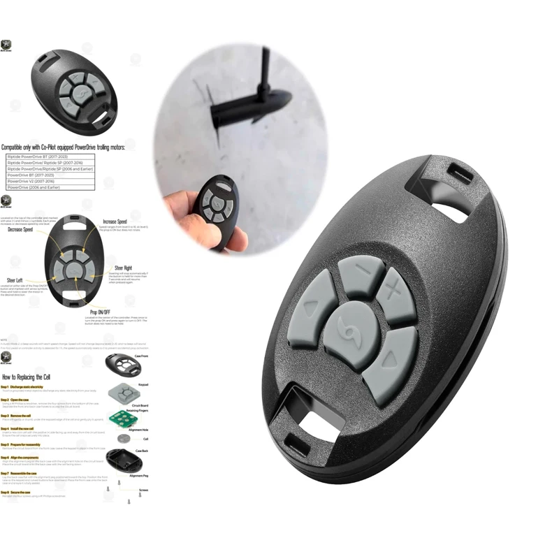 Waterproof Marine Co-Pilot Remote #1866120 Replaces 2774023 and 2994020 for Minn Kota PowerDrive Trolling Motors