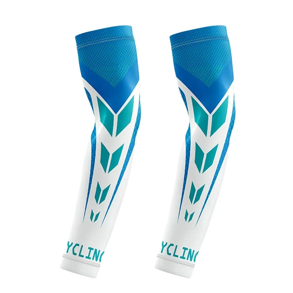 1Pair Fashion Cooling Summer Arm Sleeves Ice Silk Elastic Sun Protection Arm Cover Running Sports Cycling Driving Gloves Men