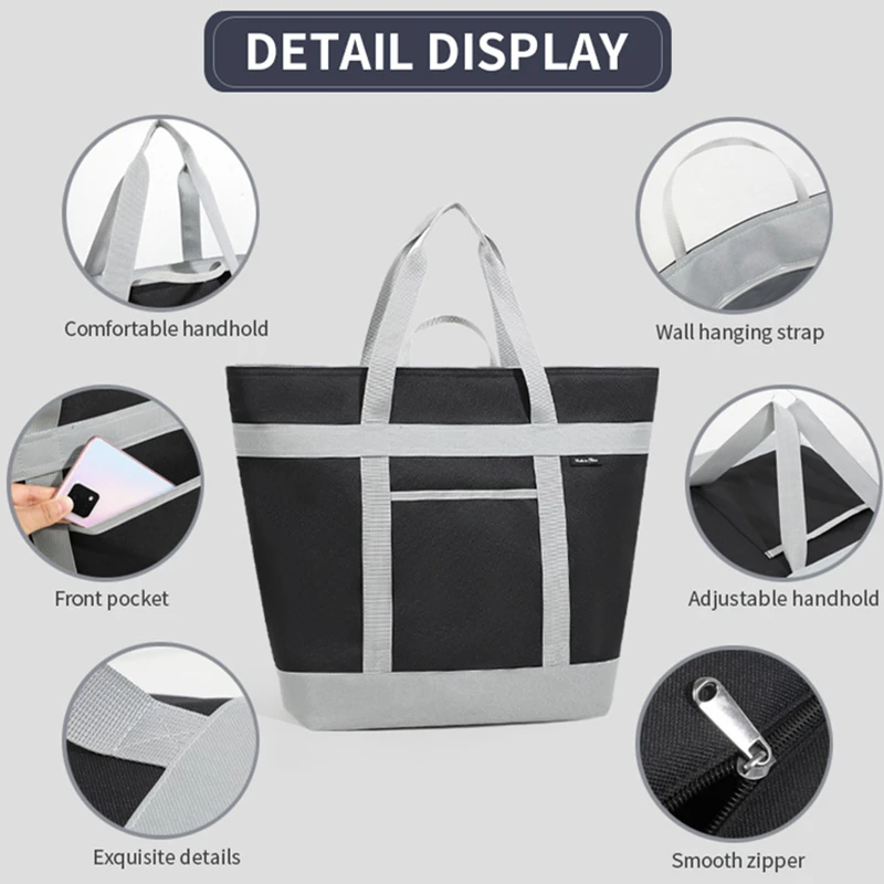 Large Capacity Double Layer Lunch Bag Multifunctional Waterproof Outdoor Ice Bag Thermal Insulation Picnic Travel Storage Bags