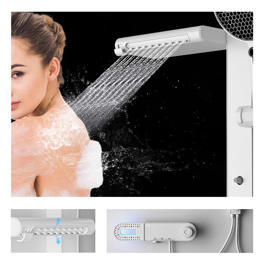 Luxury Back Jet Massage Shower System SPA Complete Bathroom Faucet Full Set Rainfall Bathtub Mixer Taps Waterfall Showers Column
