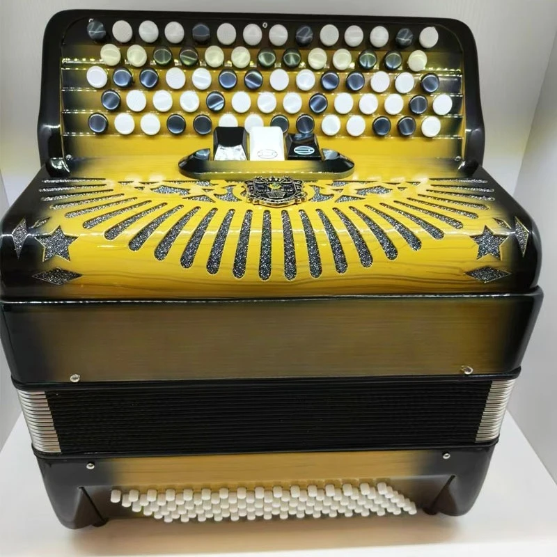 Button-type spray-painted pitch-changing professional Bayan accordion