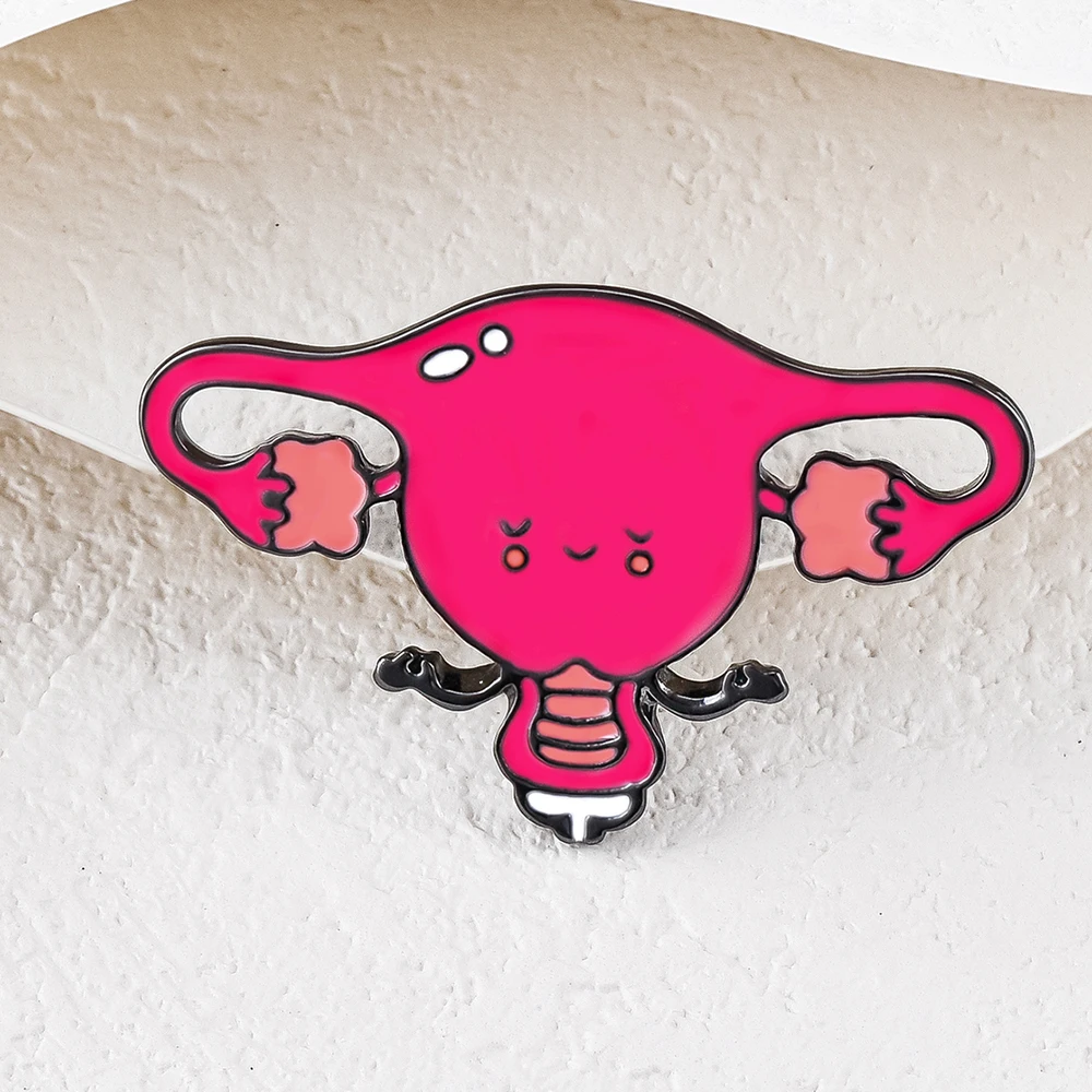 Hanreshe رحم الرحم المينا دبوس جميل الطبية أمراض النساء النسوية بروش مجوهرات التلبيب على ظهره شارة للنساء الفتيات #3