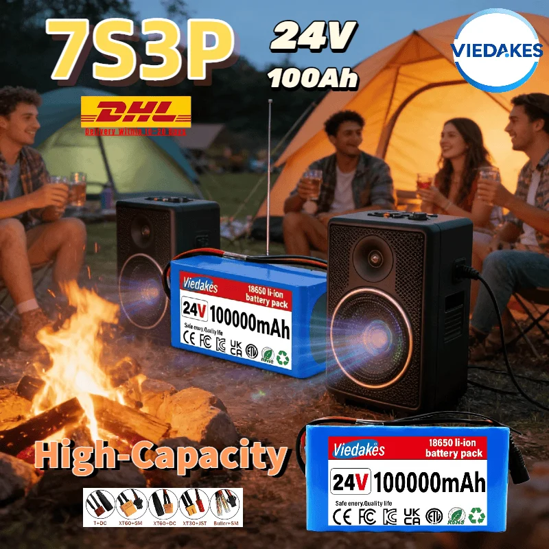 

Bestseller18650 Cell 7S3P 24V 100Ah Lithium Battery pack–Stable Power for Electric Wheelchair, Kids’ Toy Car & Ride-On Bicycle