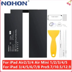 NOHON dla iPad akumulator powietrza 1 2 3 Mini 4 5 6 7 8 Air2 Air 3 Pro 9.7 10.5 12.9 dużej pojemności A5177 A1798 A1673 Bateria zamiennik