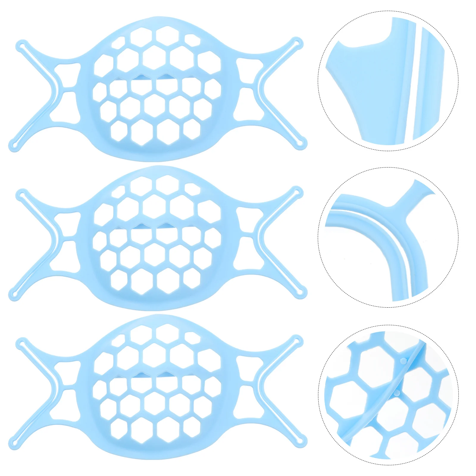 

3 шт., дышащая силиконовая маска, кронштейн, внутренняя поддержка, прочный практичный держатель, стоп-маска от липкой помады для макияжа