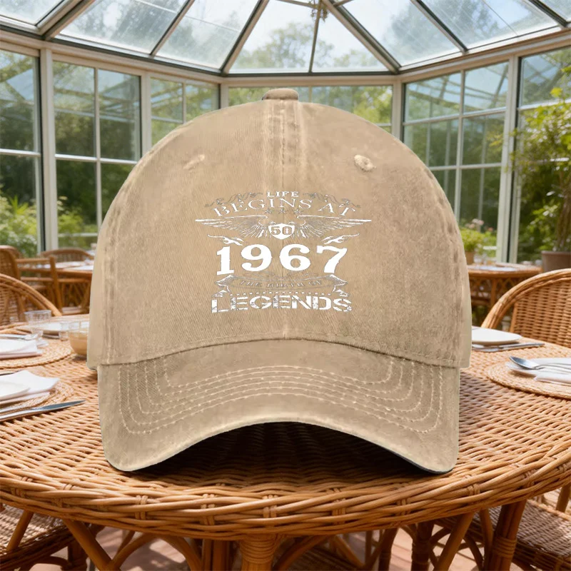 1pc Vintage Printed Washed Baseball Cap, Legendary 1967 Men'S Casual Hip-Hop Sports Hat, Outdoor Stylish Hat - view 6
