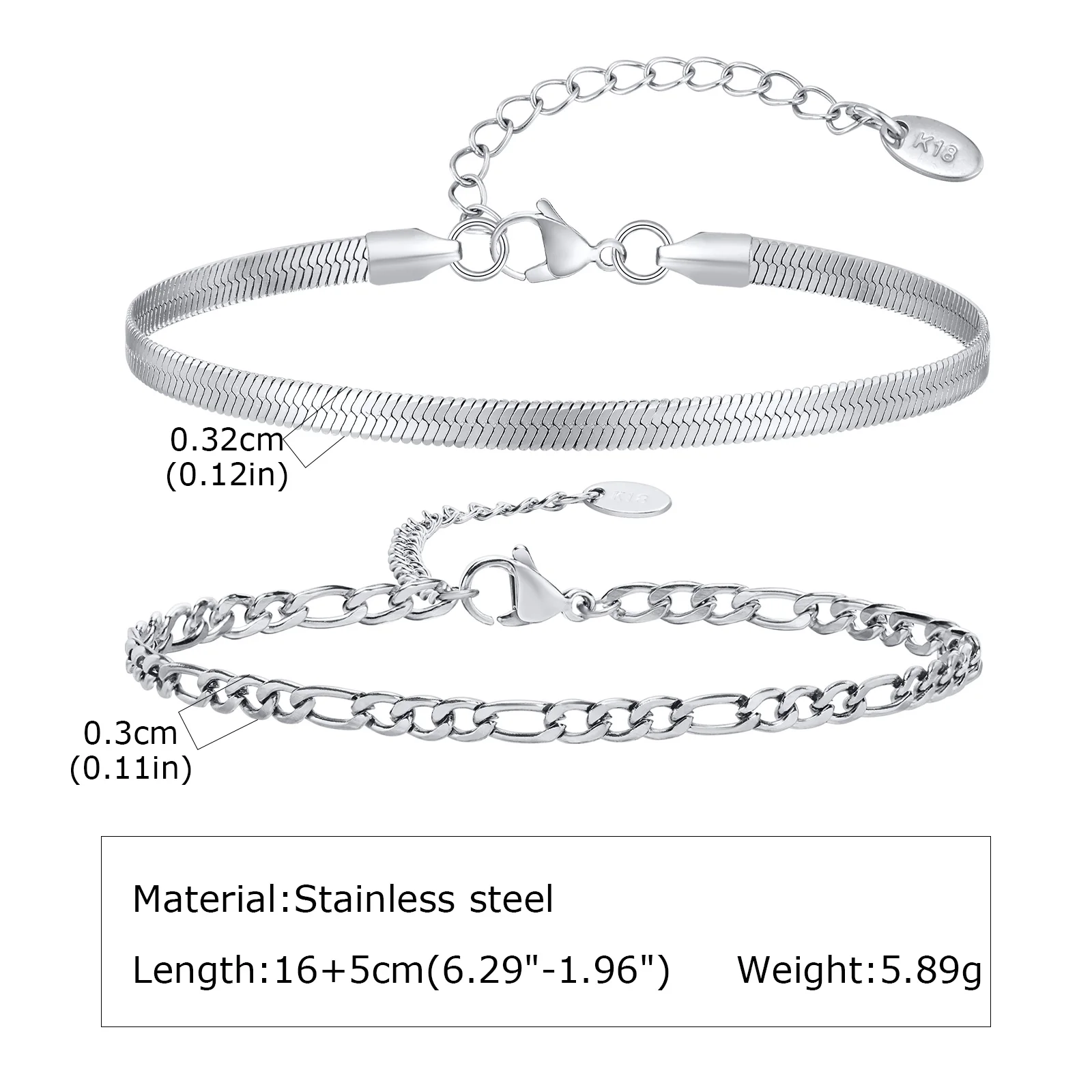 3-teiliges dünnes Kettenarmband für Herren, nie verblassendes verstellbares Armband aus Edelstahl, minimalistisches Hip-Hop-Schmuckgeschenk