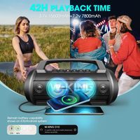 W-KING D10 RGB LED Light Colorful Outdoor Bluetooth Speakers Waterproof Wireless with Heavy Bass 70W High-power Party Subwoofer