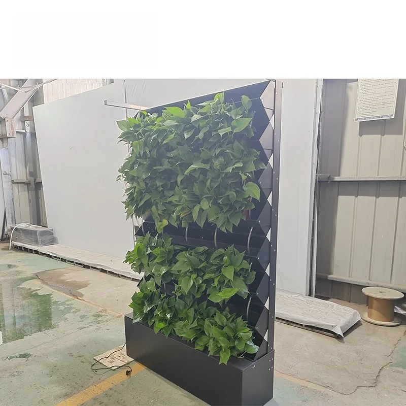 Self-watering wall flower pot staircase vertical aluminum flower pot station green wall office project