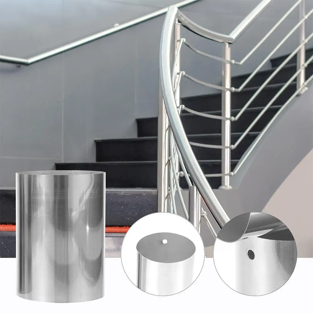 2 Pcs Handrail Connector Plug Grab Stainless Steel Round Extended Bracket for Tubing