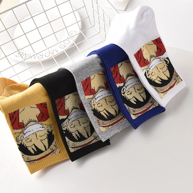 One Piece Cartoon Socks for Men and Women Mid-high Ins Autumn and Winter Couple Sports Personalized Warm Stockings