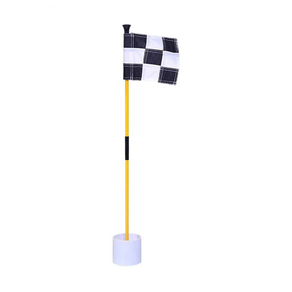 A89E-Black and White Golf Green Flag, Colorful Two-Section Checkered Green Target Hole Cup Flagpole, Golf Supplies