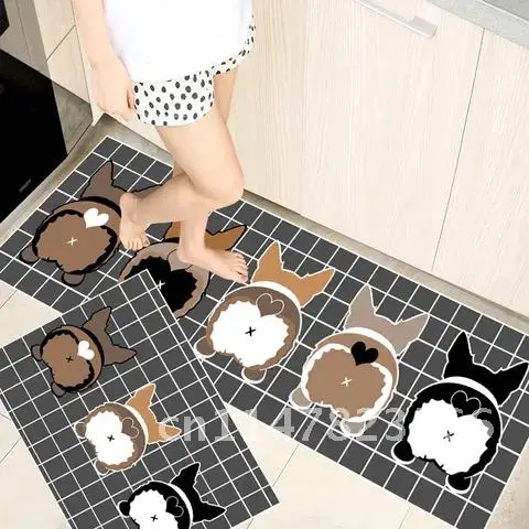 Fashionable Simple Nordic Style Kitchen Floor Mat Household Carpet Long Strip Door Mat Modern Home Decor