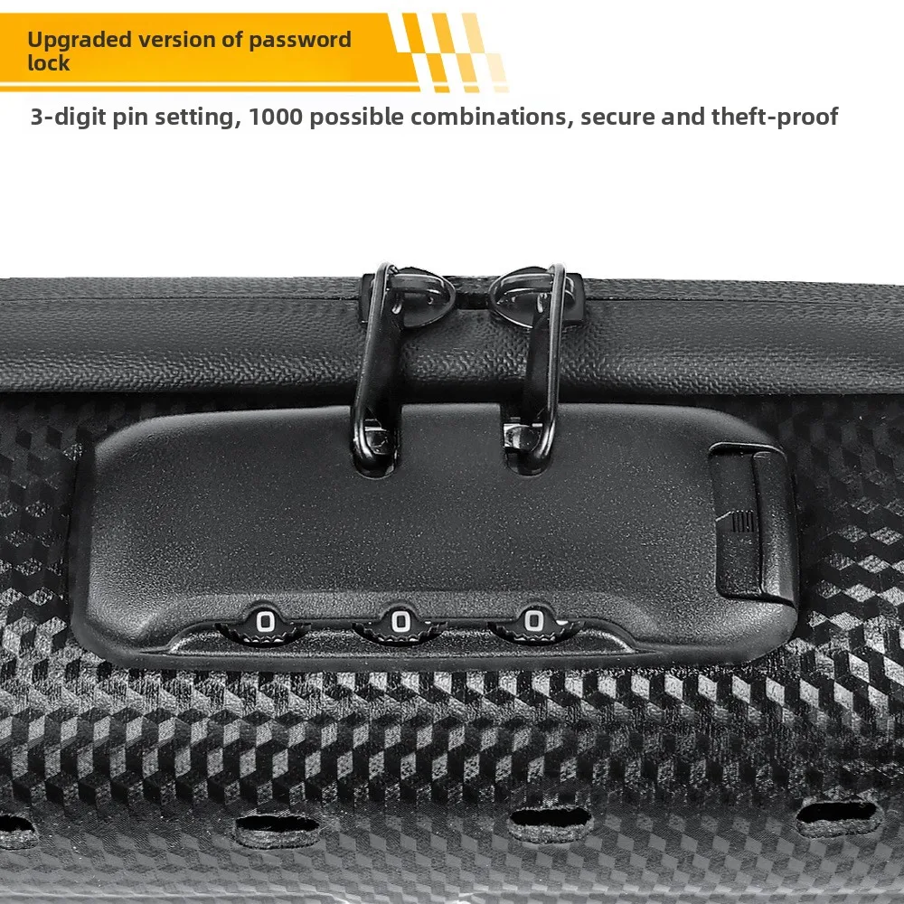 

Outdoor Bicycle Beam Bag with Lock Waterproof EVA Hard Shell Multifunctional Upper Tube Bag