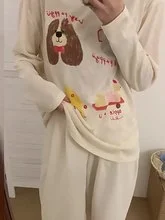 

Long Sleeve T-Shirts Womens Kawaii Japanese Style Cotton Tops Square Collar Slim Fit Patchwork Ruffled Hem Relaxed Autumn