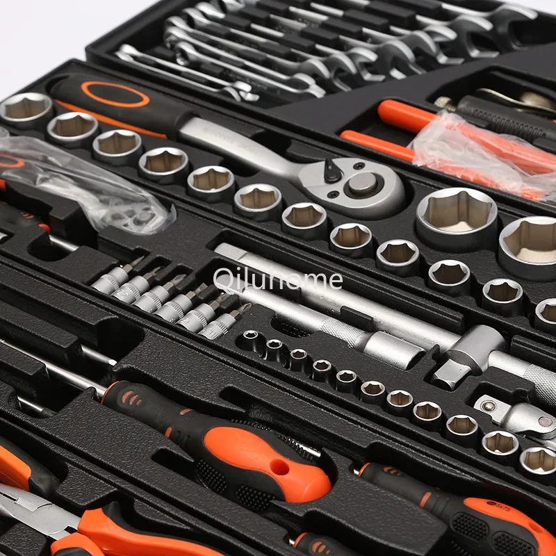 85-Piece Toolbox Auto Repair Suit Xiaofei Combination Hardware Tools Manual Machine Repair Kit Ratchet Spanner Set Suit