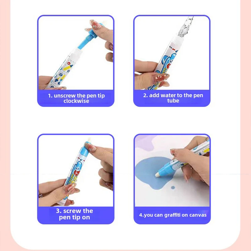 80x60CM Magic Water Drawing Mat Coloring Doodle With Reusable Magic Pens Montessori Painting Board Educational Toys Kids Gifts