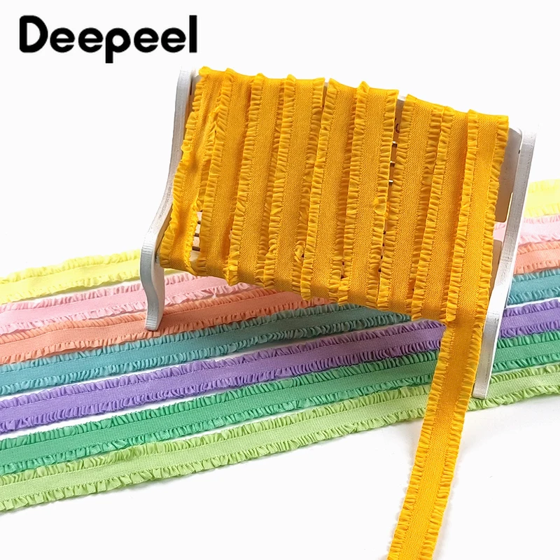 5-30Yards 13mm Colorful Ruffle Elastic Band Hairwear Belt Lace Rubber Bands Underwear Bra Strap Stretch Tape Sewing Accessories view 4