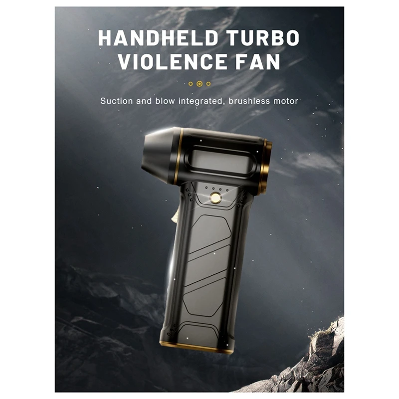 Ventilateur turbo violent avec 2 buses, ventilateur à jet turbo, moteur sans balais, 130000 tr/min, 52 m/s, déterminer