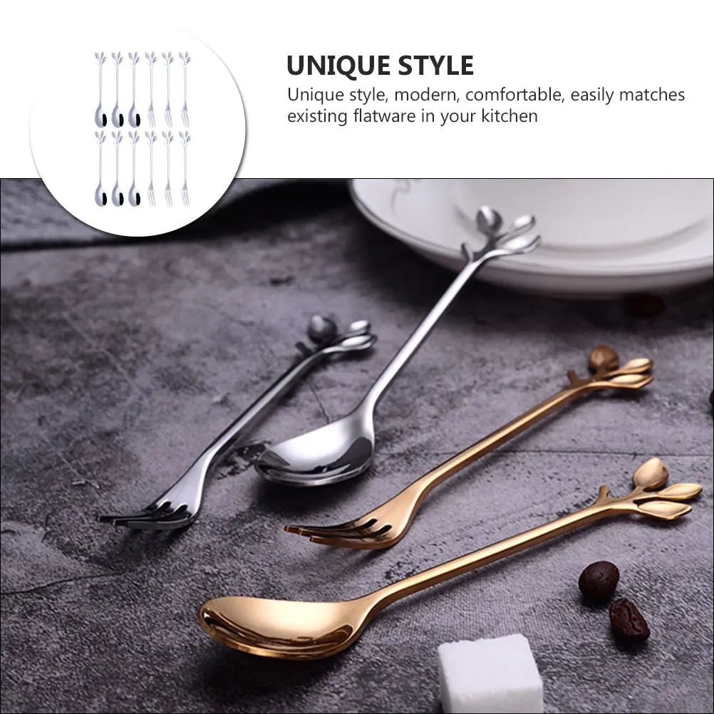 

Stainless Steel Spoon Coffee Spoon Cake Forks Creative Dessert Spoon Ice Cream Spoon